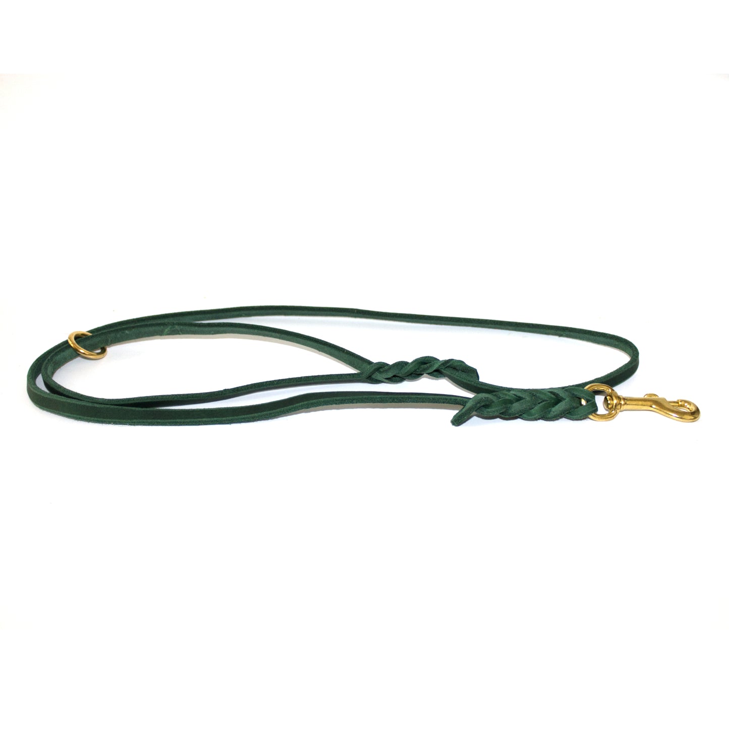 Fettleder Leine 3 Fach verstellbar, Tanne