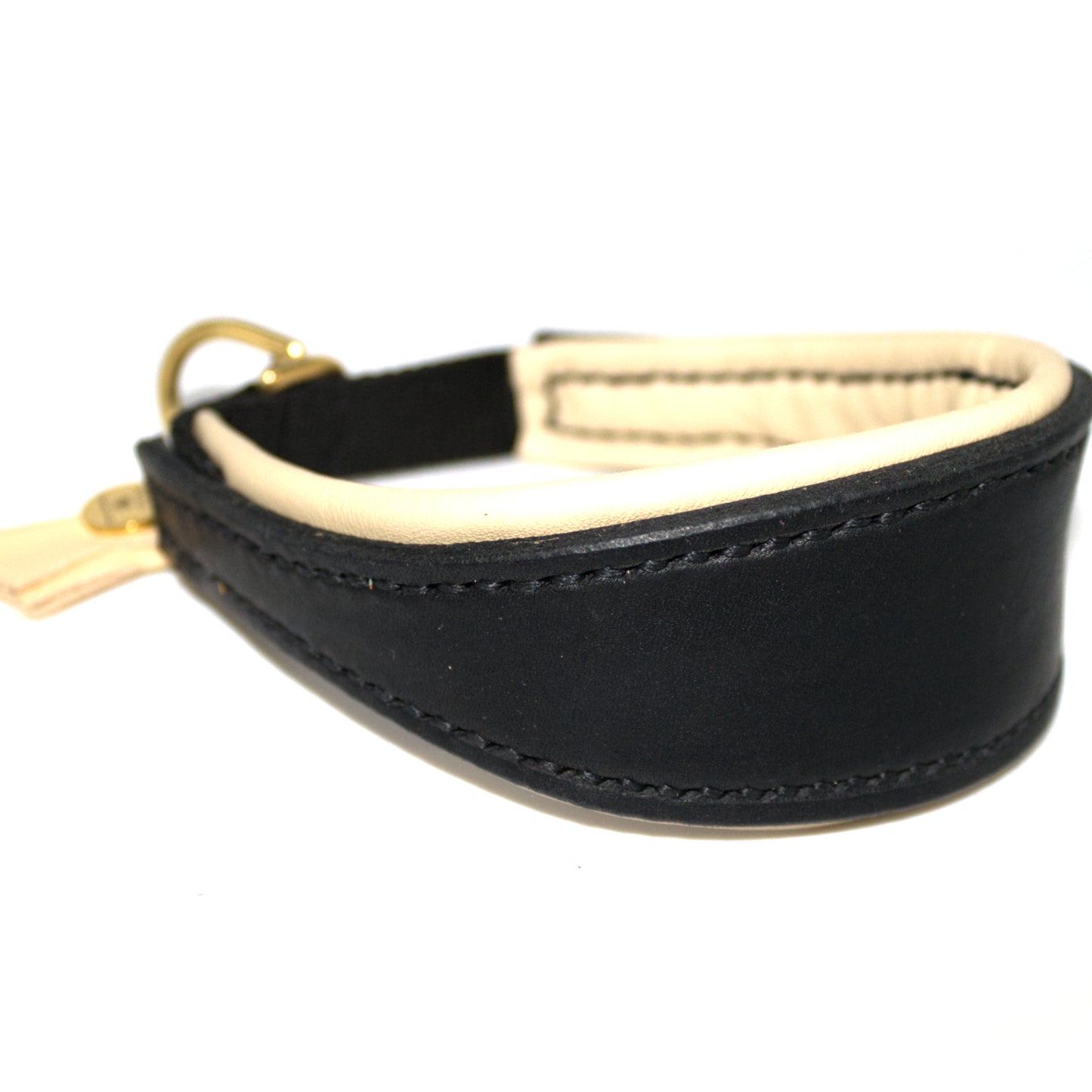 Windhundhalsband  Schwarz / Nude