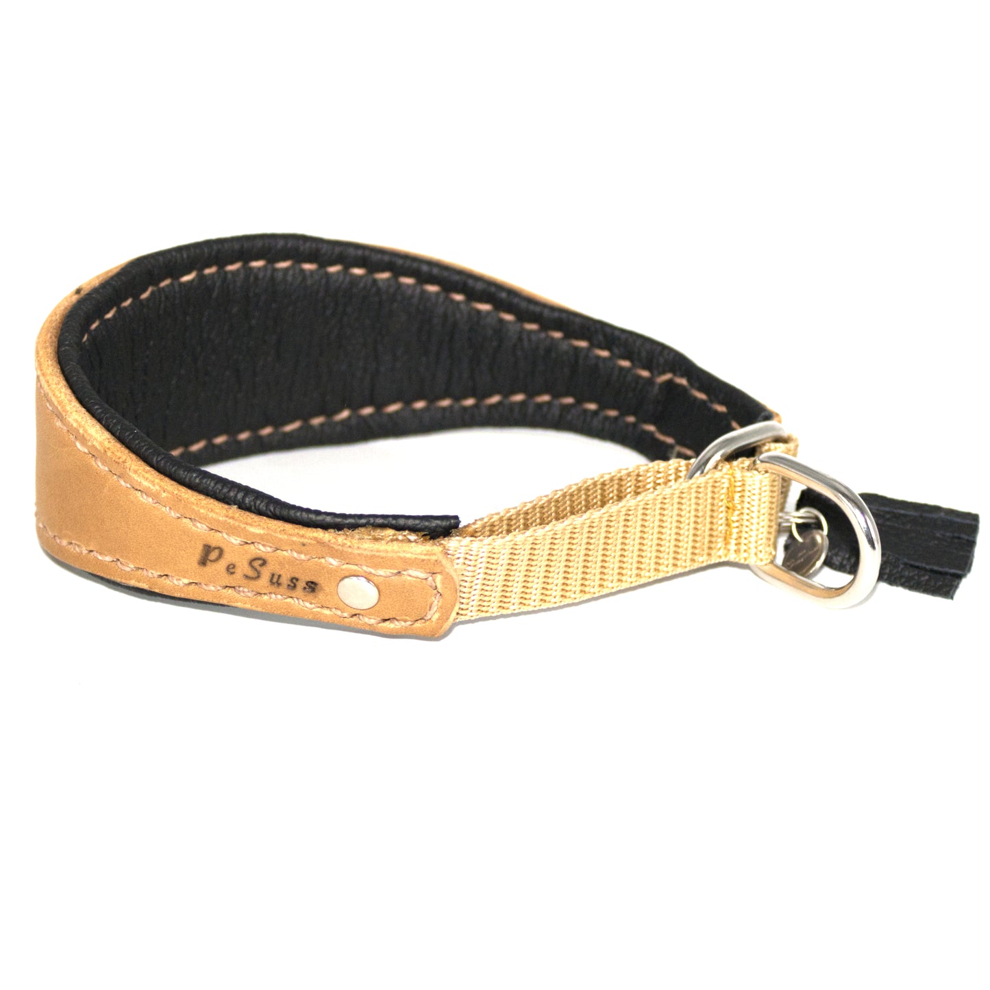 Windhundhalsband  Nude / Schwarz