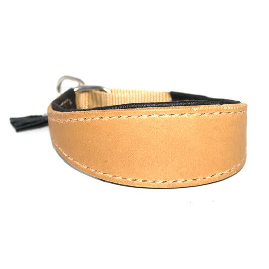 Windhundhalsband  Nude / Schwarz