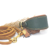 Windhundhalsband Winston Grün / Cognac